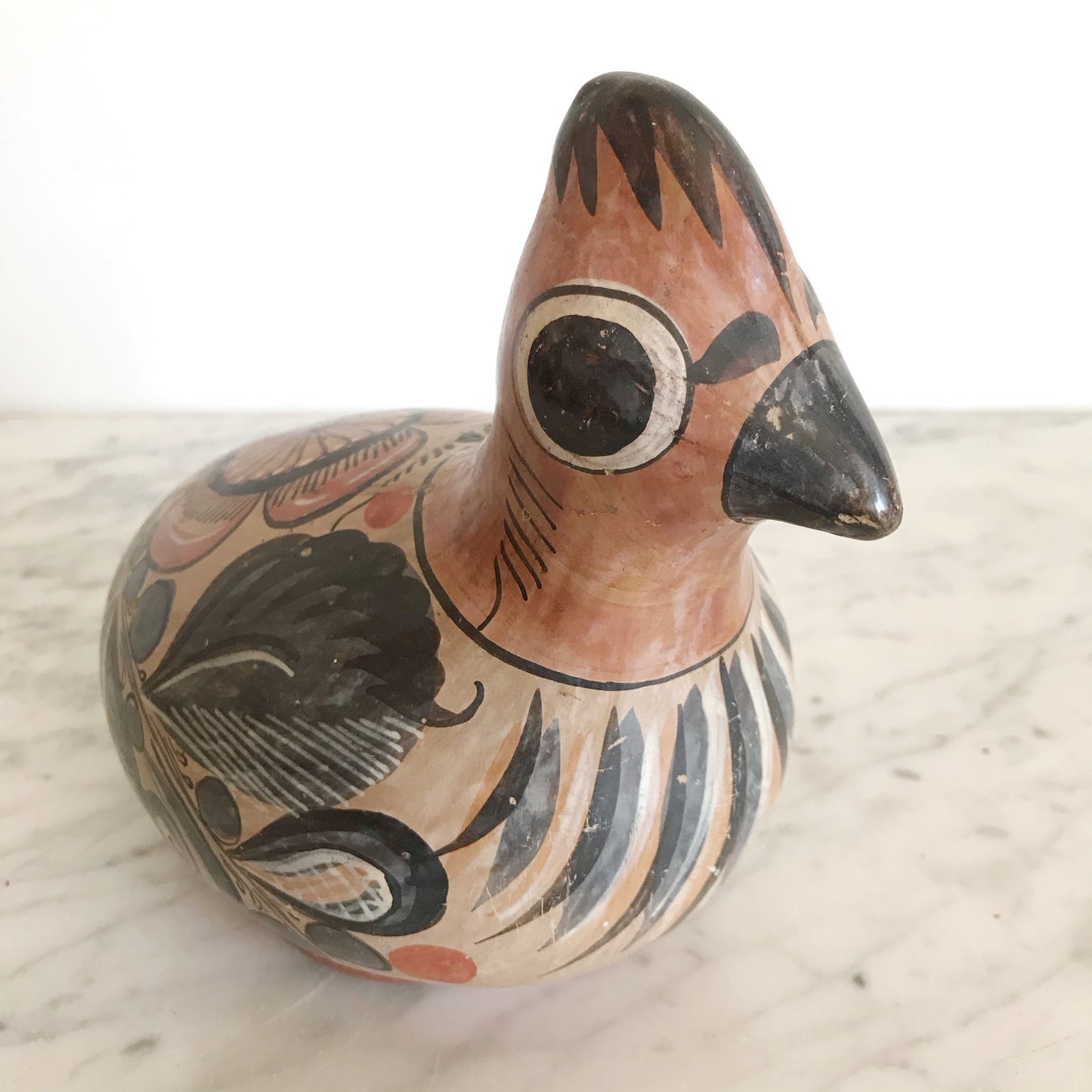 Large Hand-painted Clay Bird