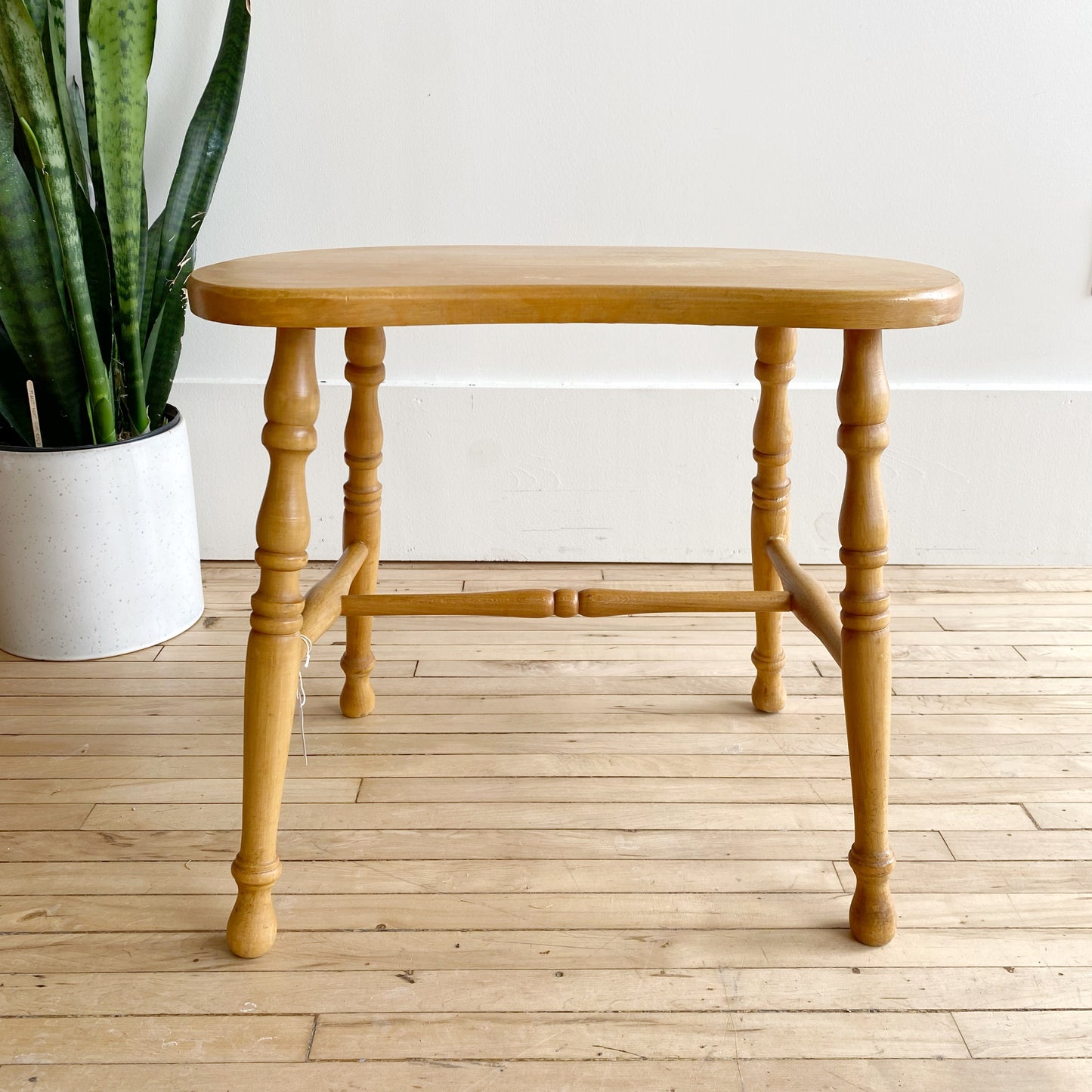 Vintage Wood Kidney Shaped Stool