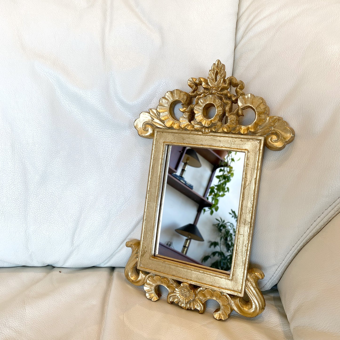 Vintage Baroque / Regency Style Gold Accent Mirror (13.5 x 8.75")