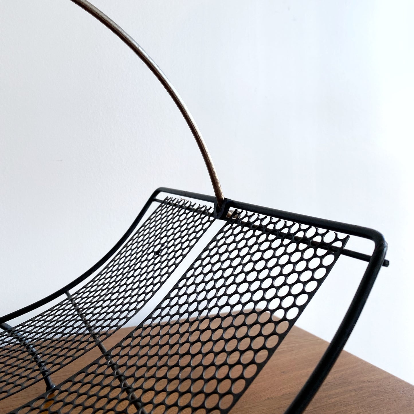 Vintage Atomic Ranch Wire + Mesh Magazine Rack