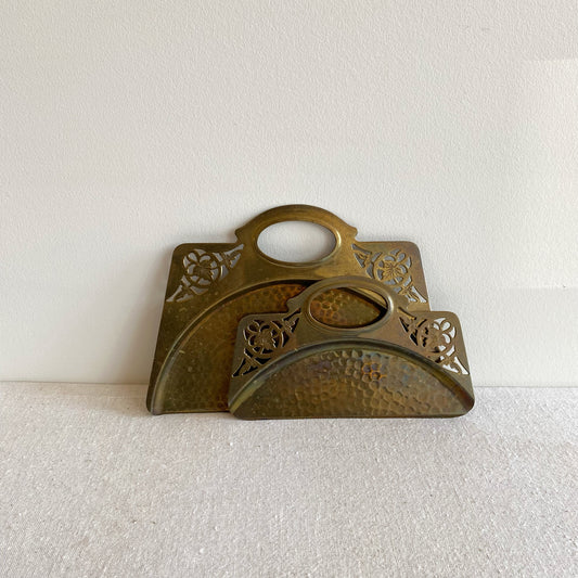Vintage Brass Crumb Catcher Set