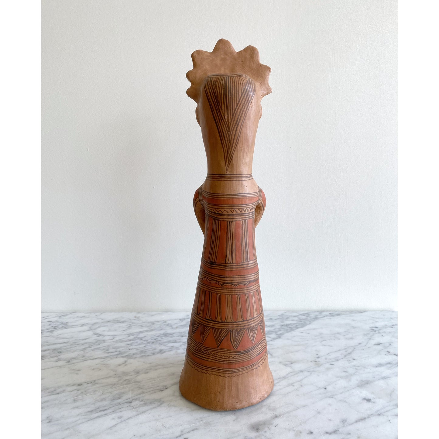 Giant Handmade Terracotta Statue, Woman with Rabbit