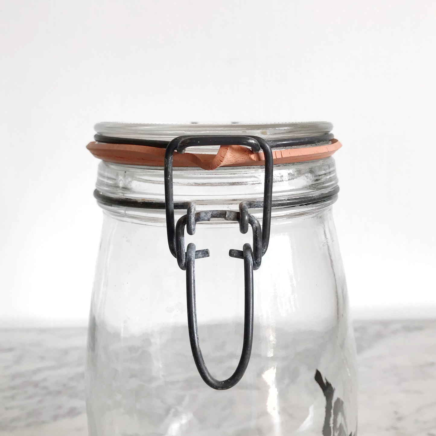 Vintage Glass Sugar Jar with Typography