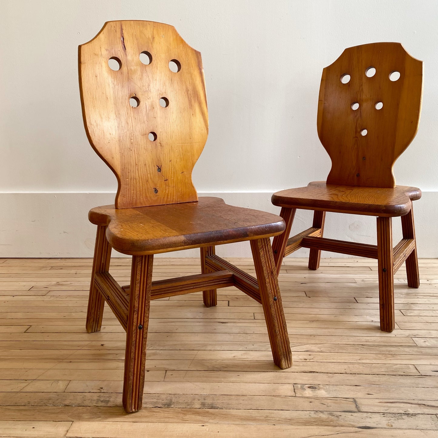 Pair of Vintage Handcrafted Children’s Chairs