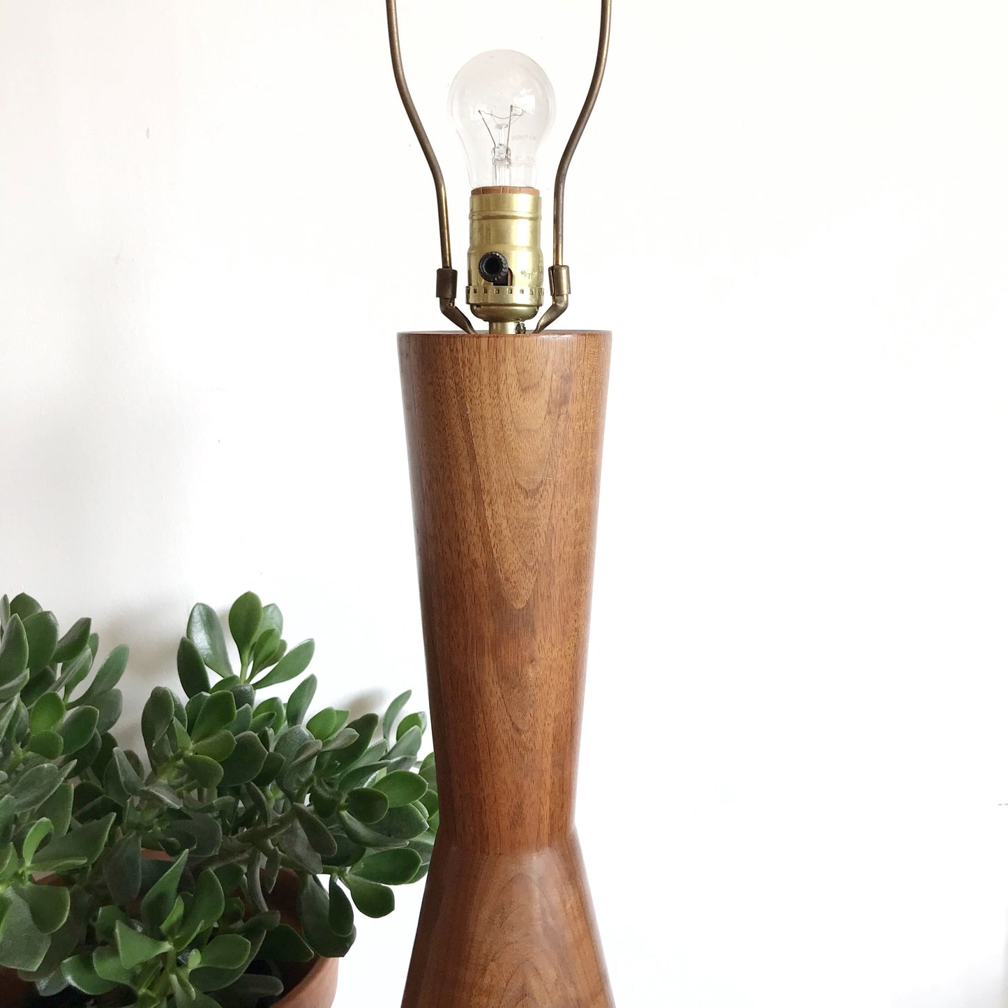 XL Vintage Mid-Century Turned Wood Lamp