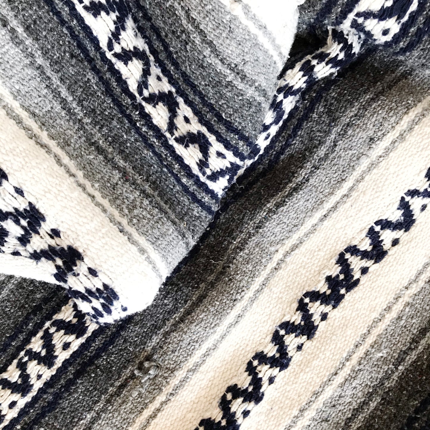 Woven Blanket, Gray + Navy