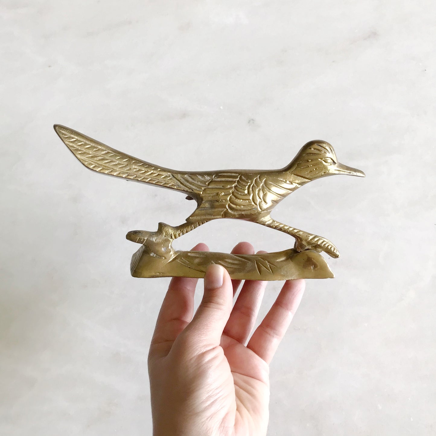 Vintage Brass Roadrunner Figure