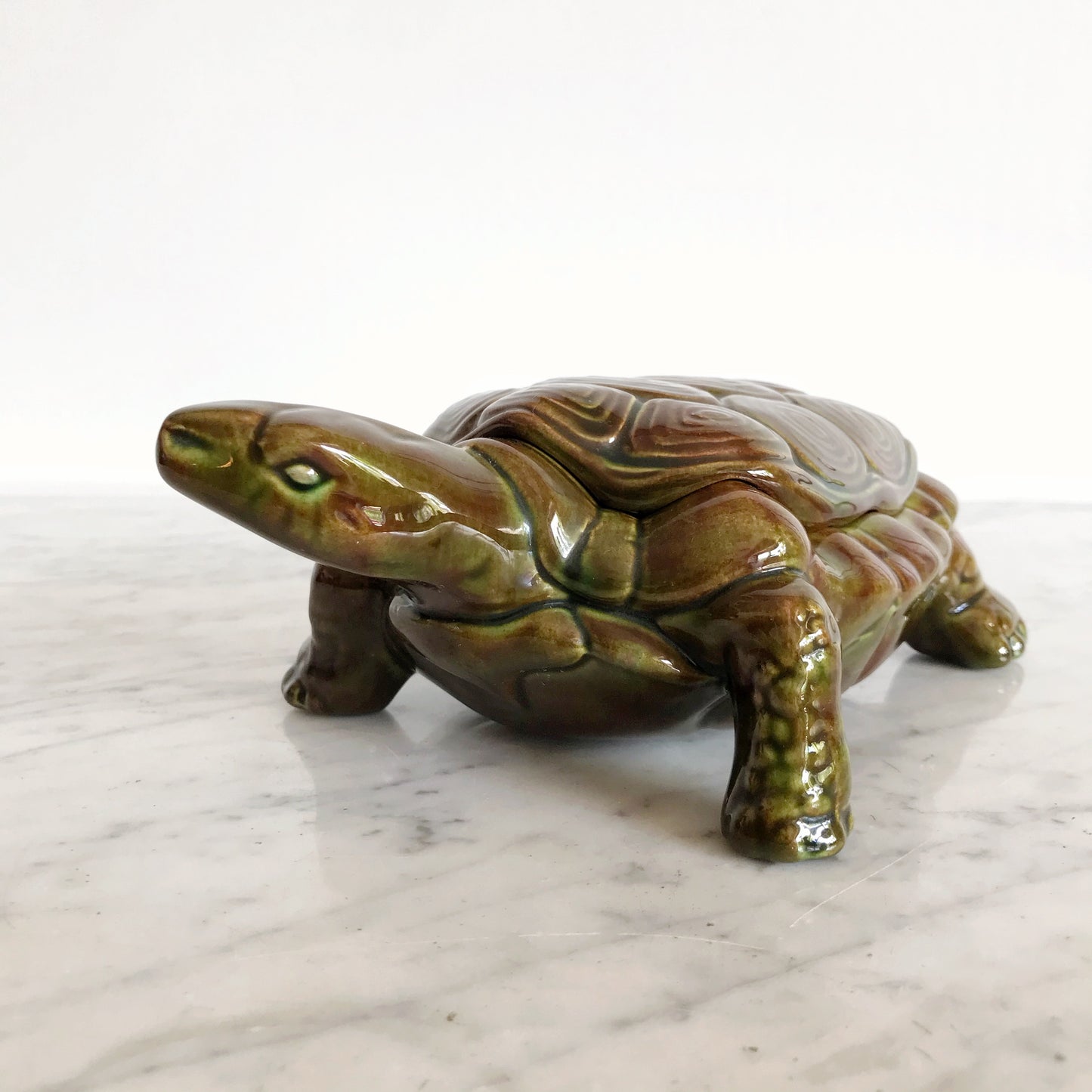 XL Vintage Ceramic Turtle Box
