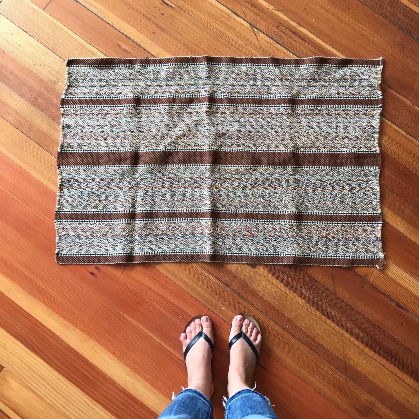 Vintage Woven Rag Rug (2x3)