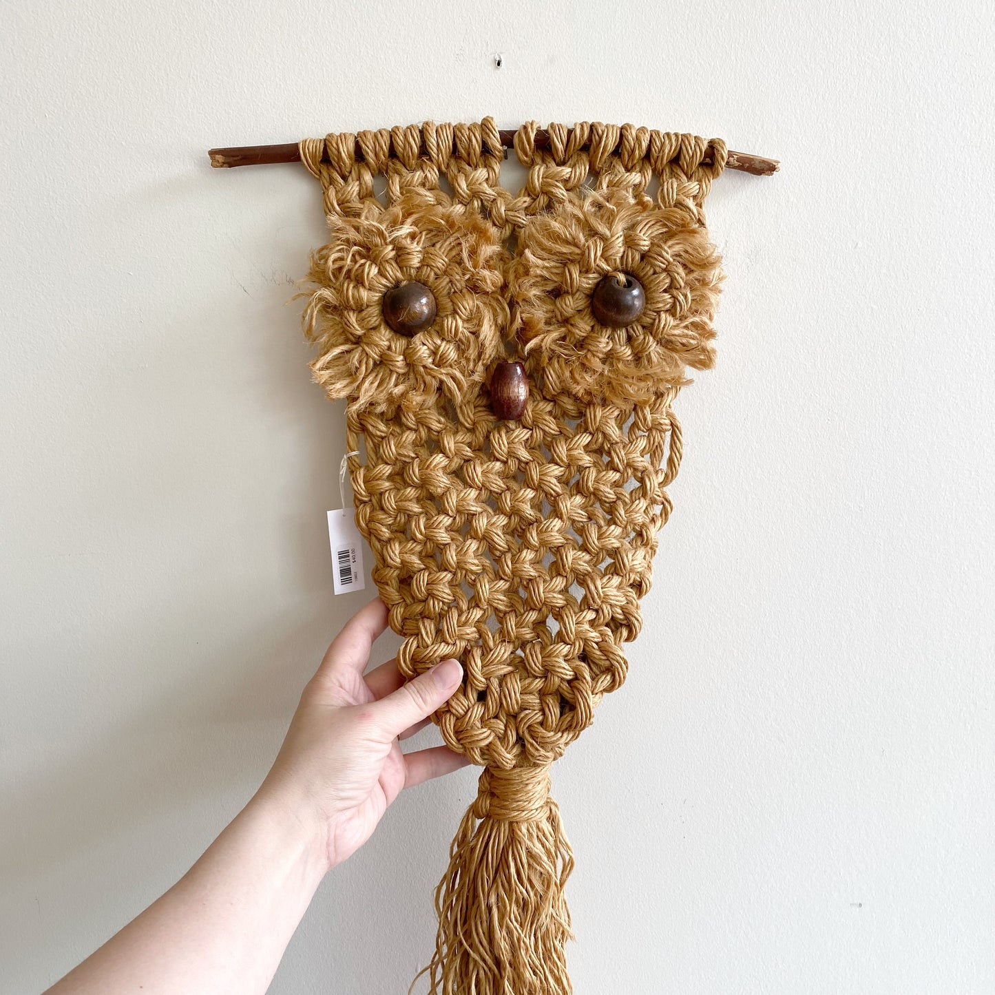 Vintage Brown Macrame Owl