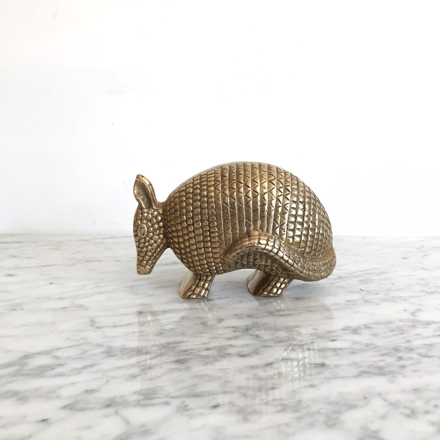 RESERVED: XL Vintage Brass Armadillo Bookend / Doorstop