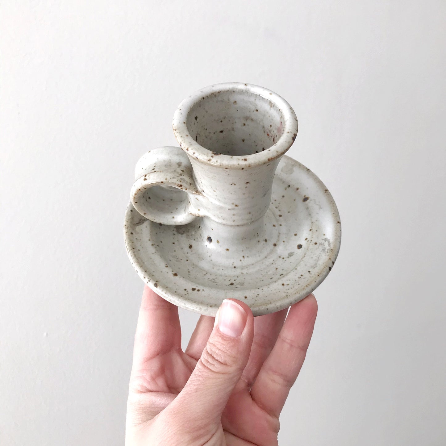 Pair of Handcrafted Pottery Candle Holders
