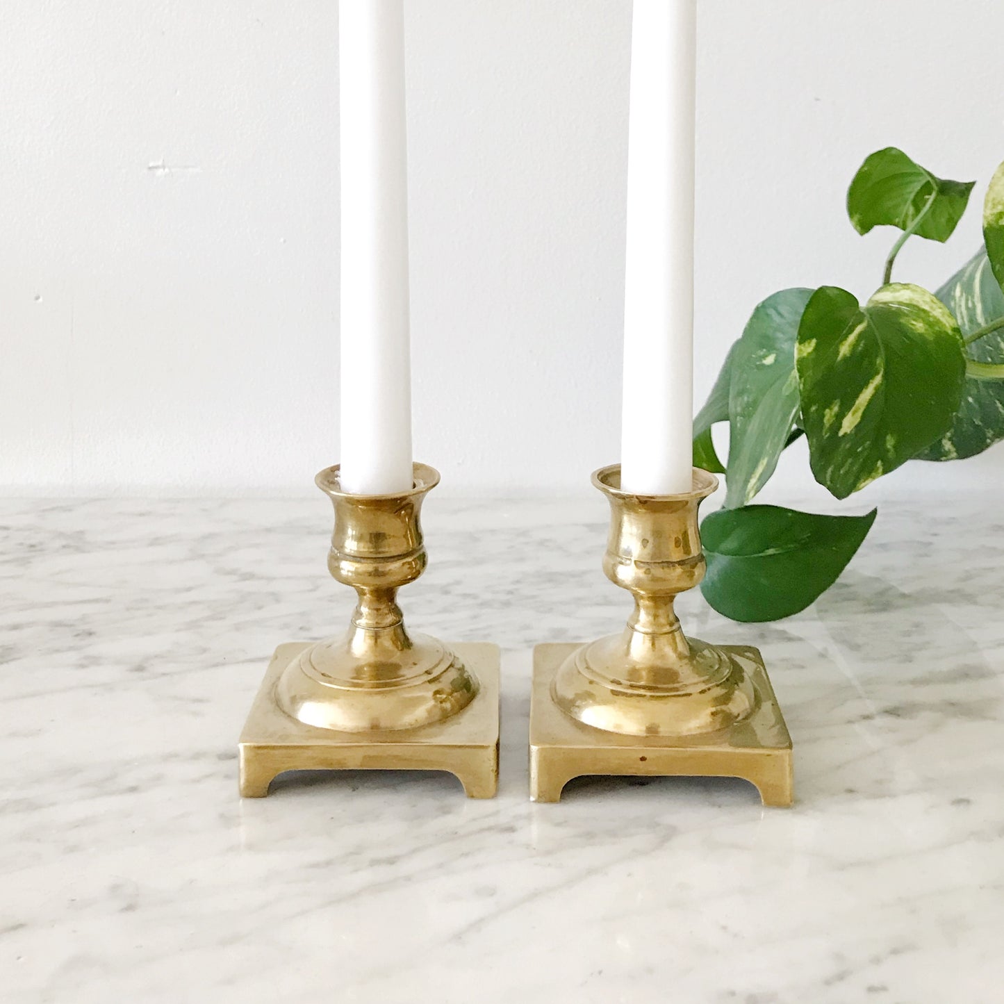 Pair of Vintage Brass Candle Holders