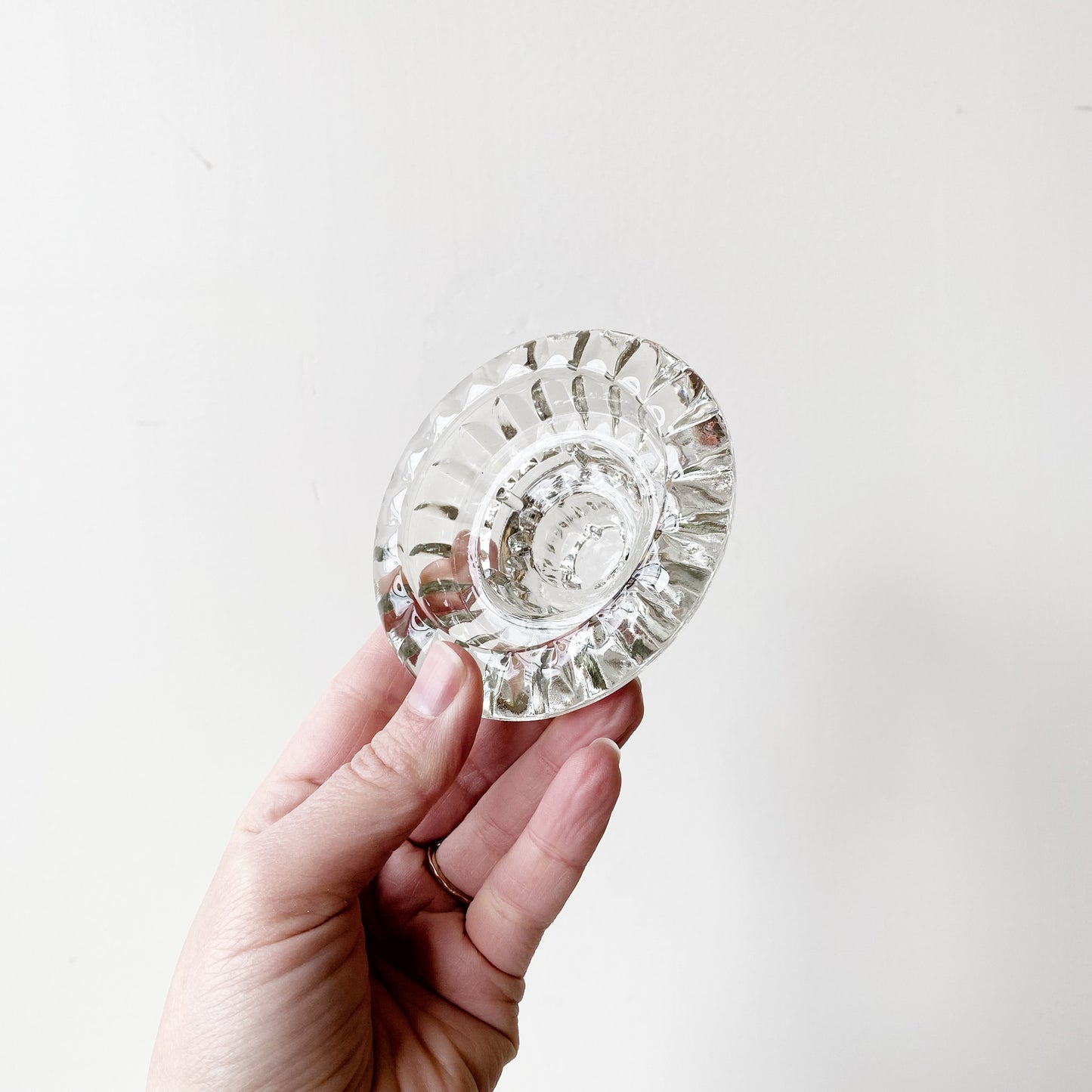 Vintage Crystal Candle Holder Pair