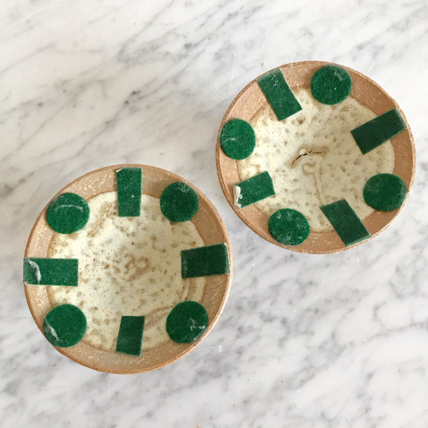 Pair of Vintage Pottery Candle Holders