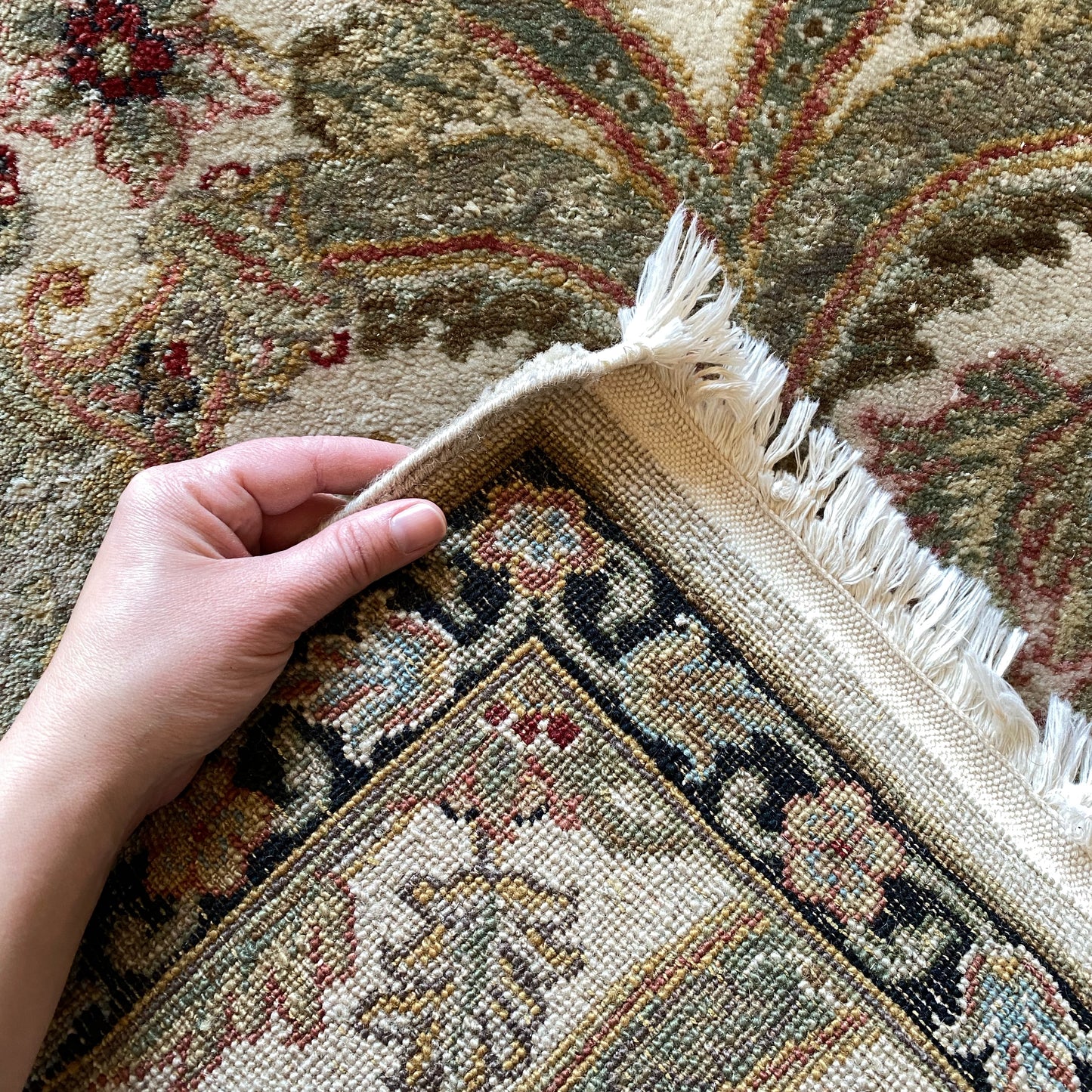 "SAGE" Vintage Hand-Knotted Runner (2'6" x 22')