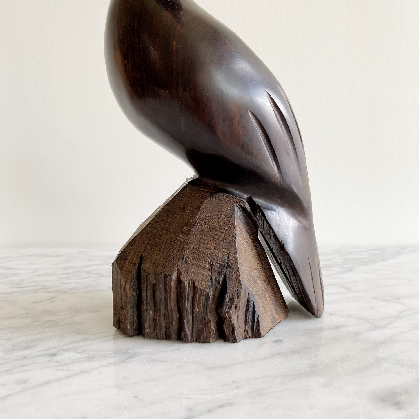 Large Vintage Ironwood Partridge Statue, 11.5”