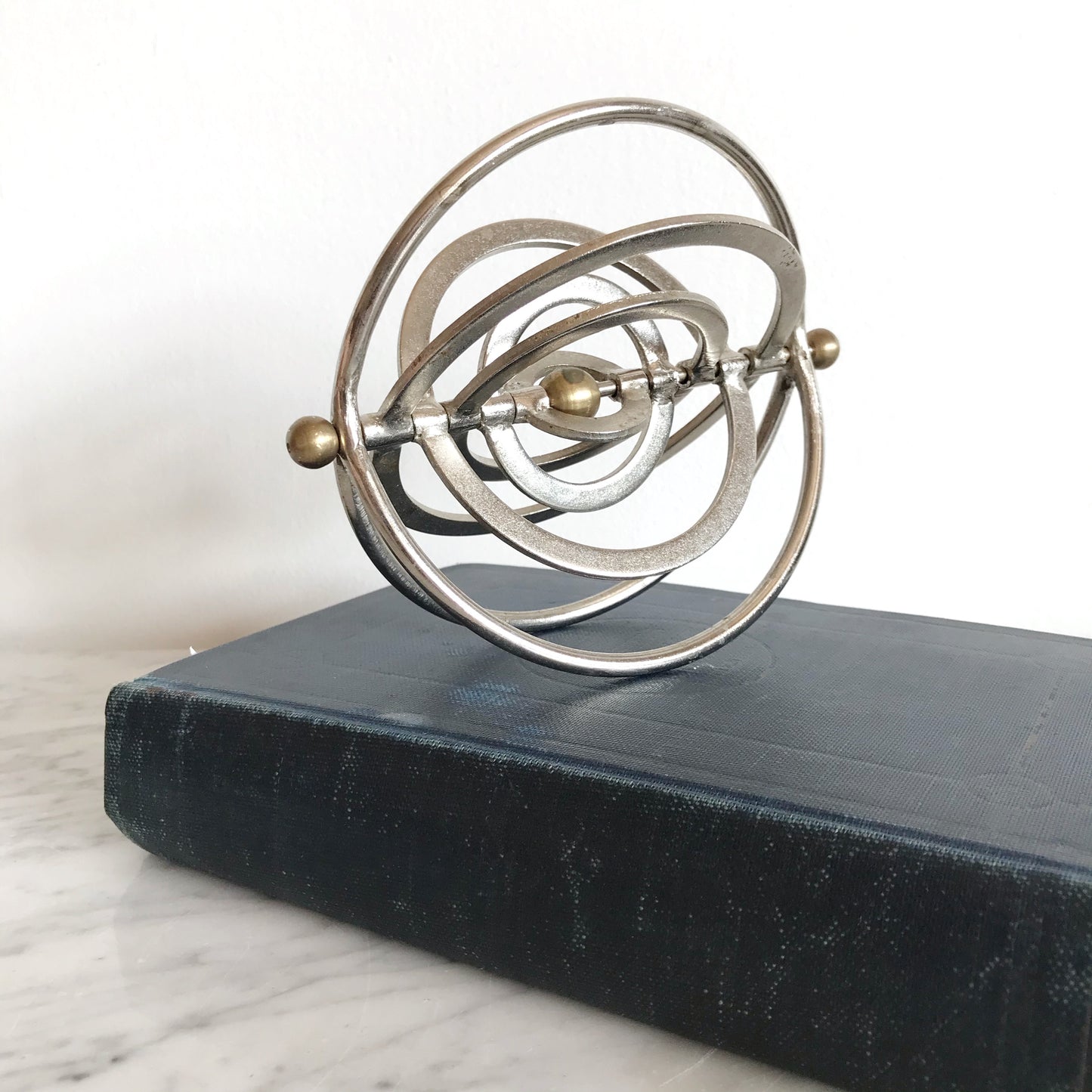 Vintage Spinning Metal Galaxy Orb Object