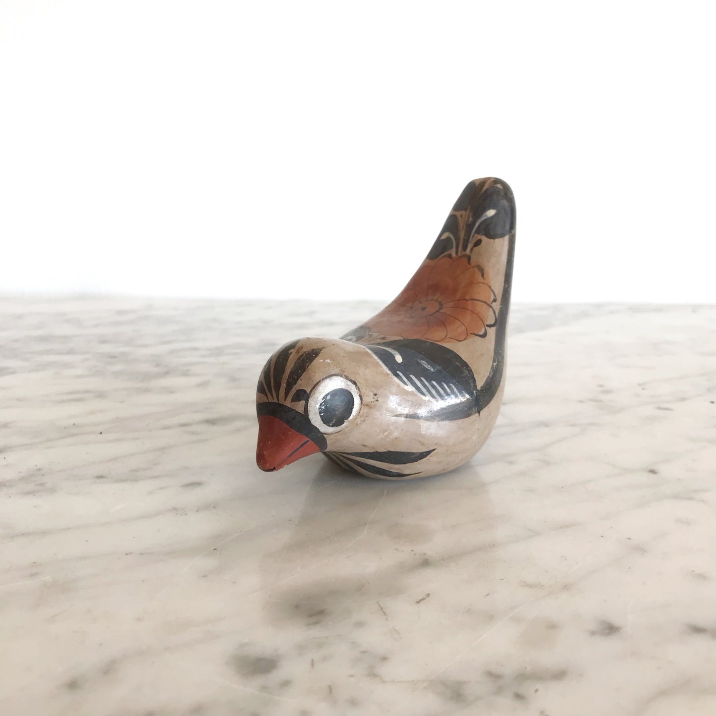 Vintage Hand-painted Clay Bird