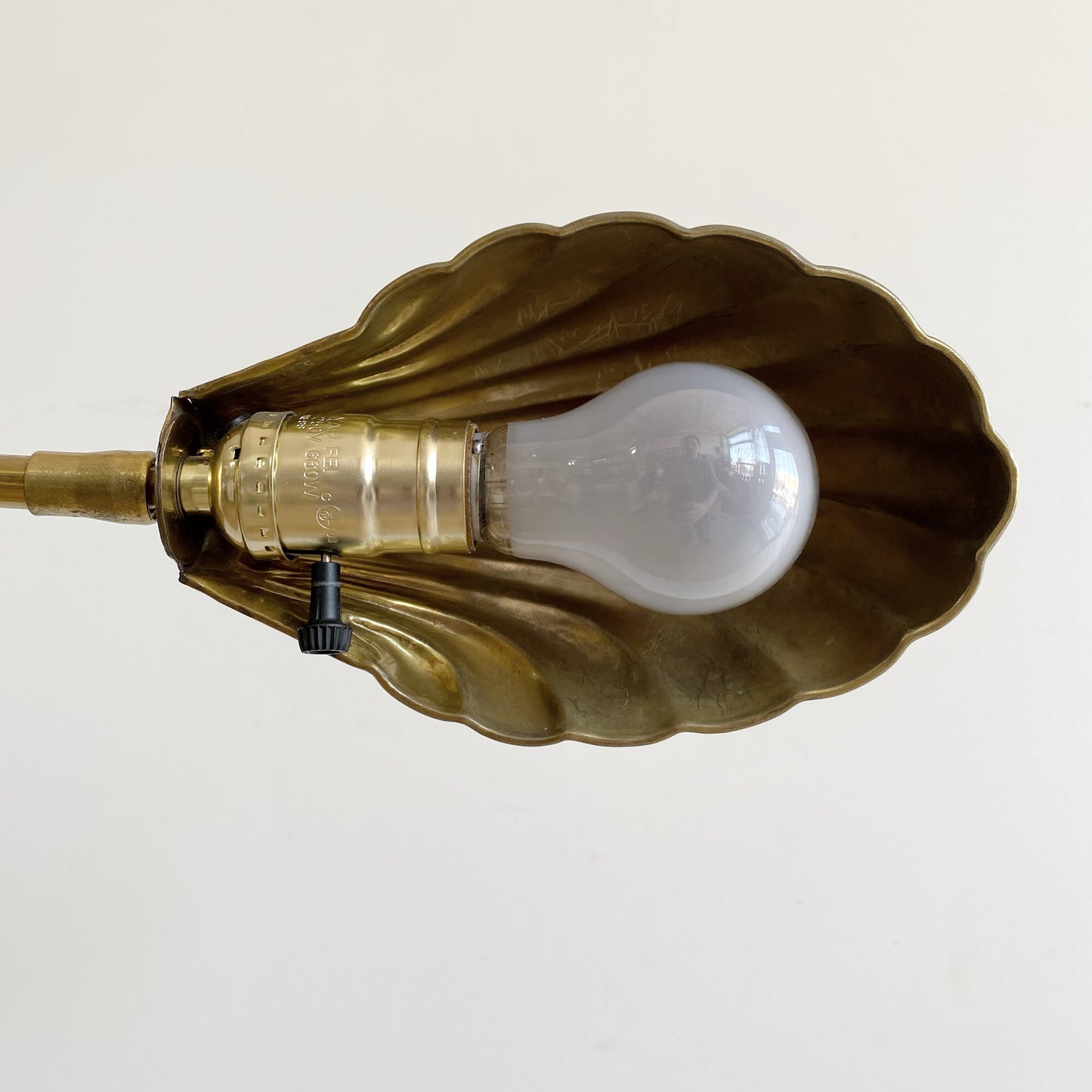 Vintage Brass Shell Floor Lamp