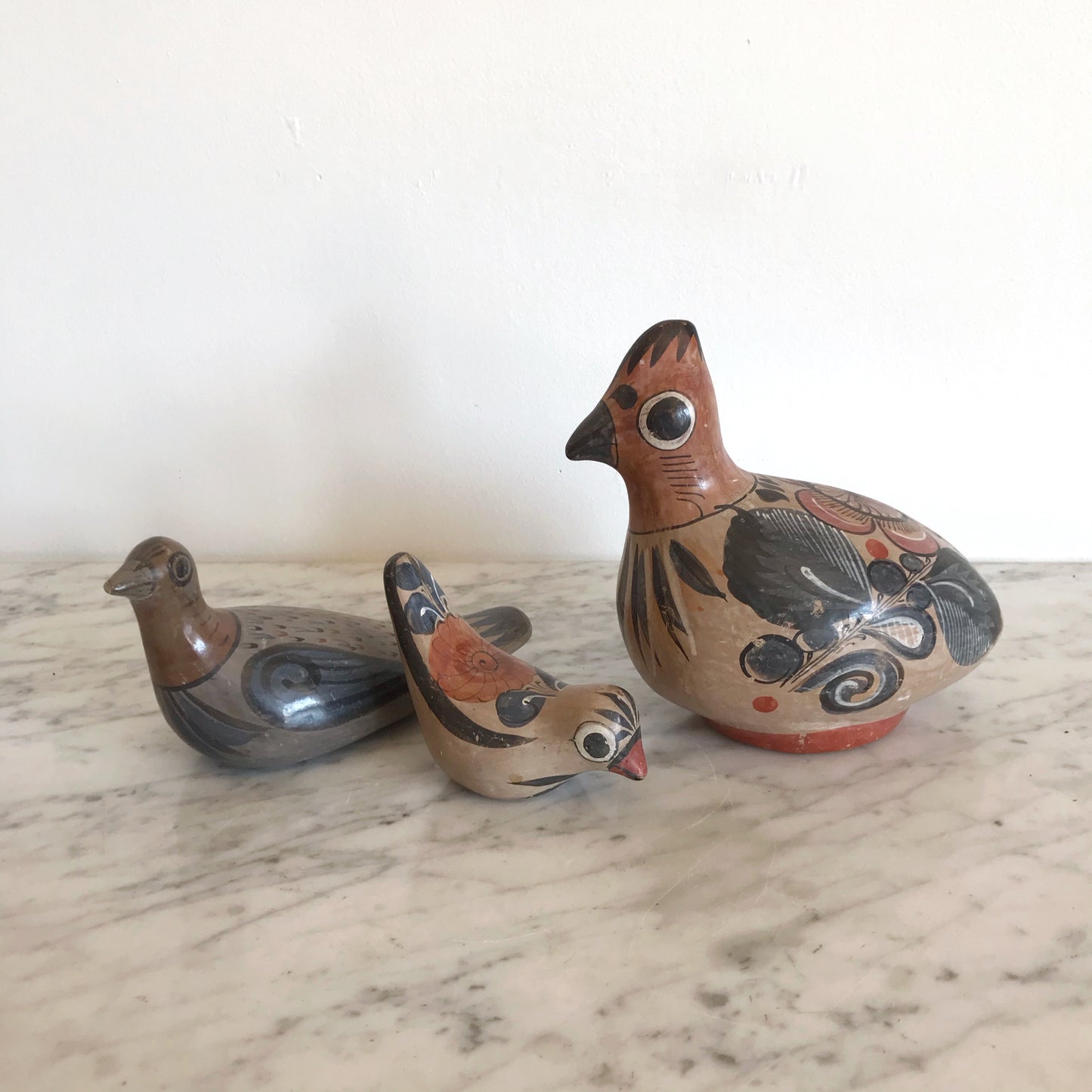 Large Hand-painted Clay Bird