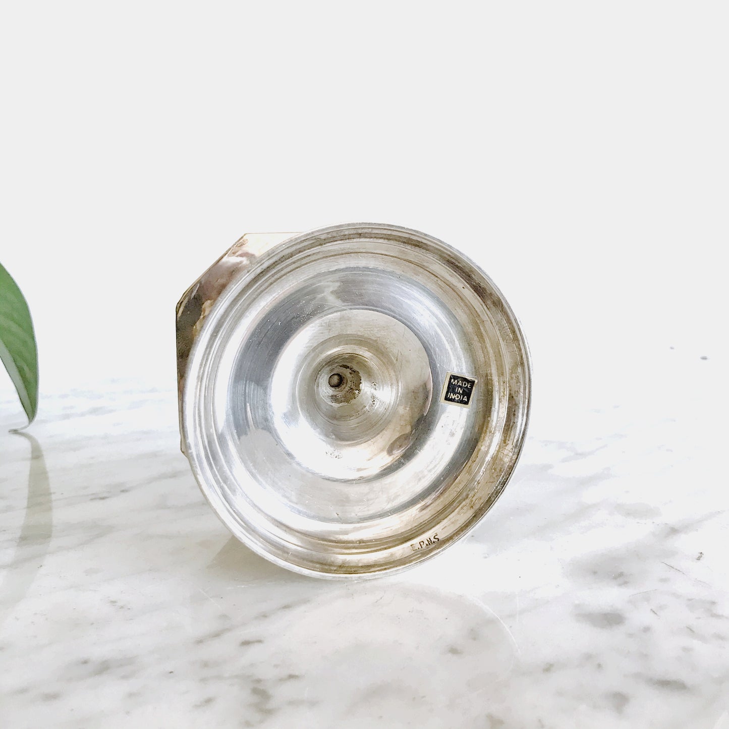 Vintage Silver Pillar Holder, India