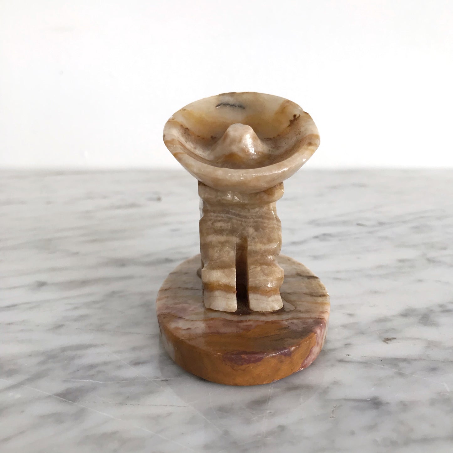 Vintage Onyx Figures / Dried Flower Vase