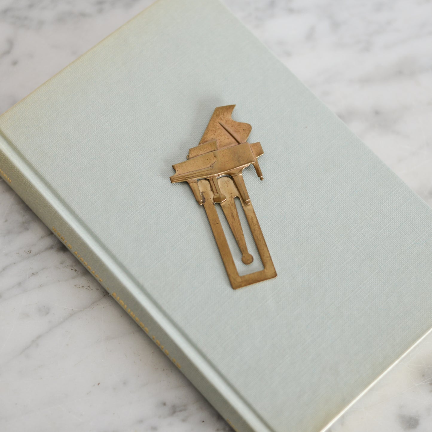 Vintage Brass Piano Bookmark