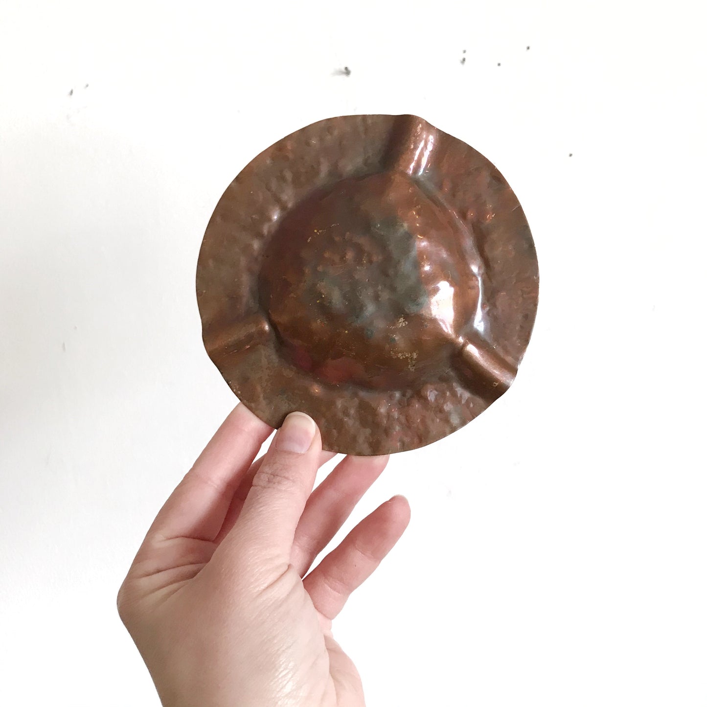 Vintage Hammered Copper Ashtray