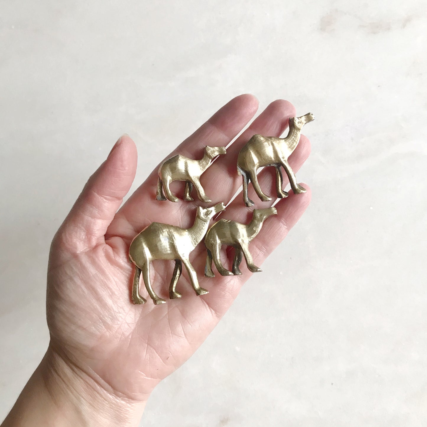 Collection of Small Vintage Brass Camels