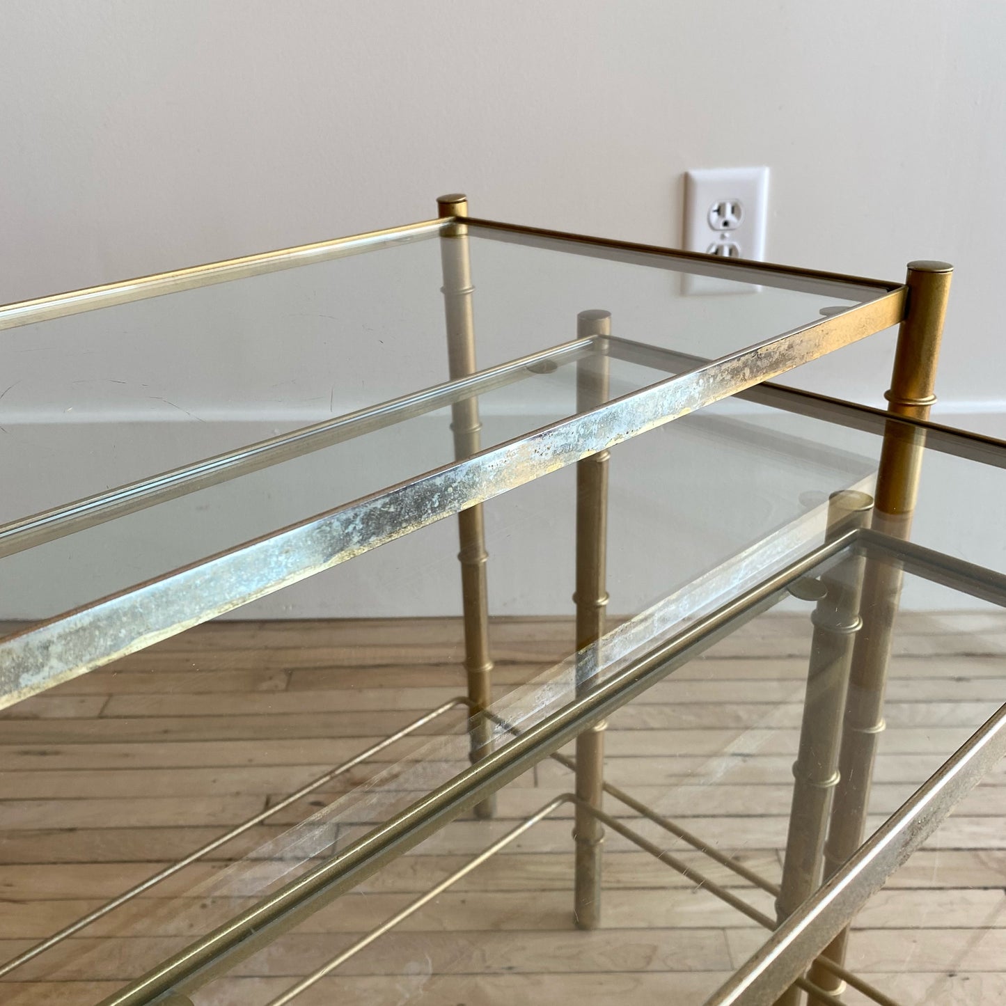 Set of Vintage Gold Nesting Tables