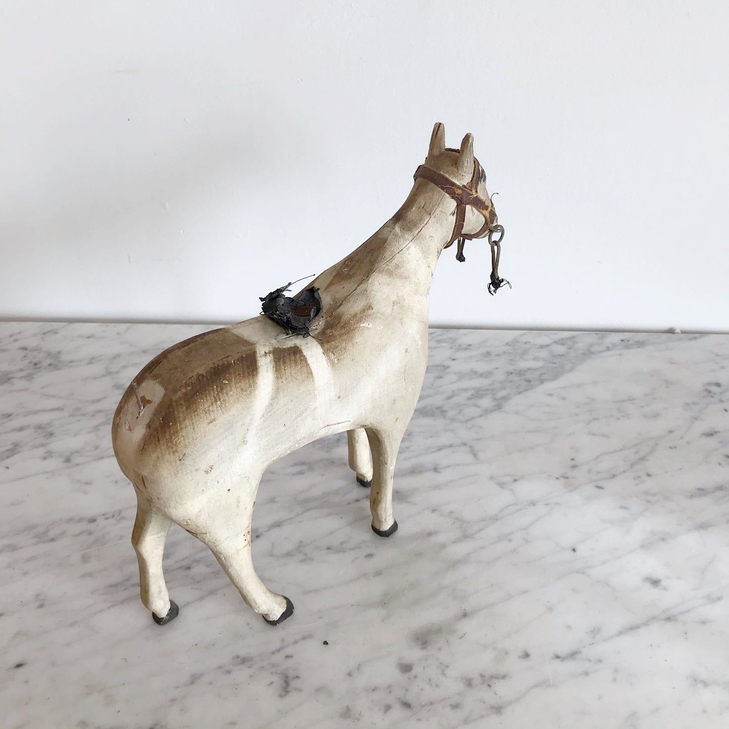 Vintage Folk Art Wooden Horse Sculpture