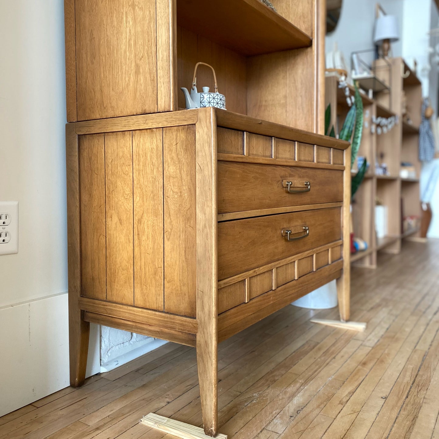 Vintage Mid-Century Two-Piece Hutch, Drexel