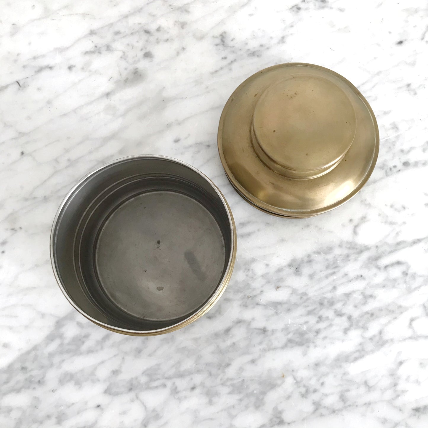 Vintage Brassy Canister with Lid