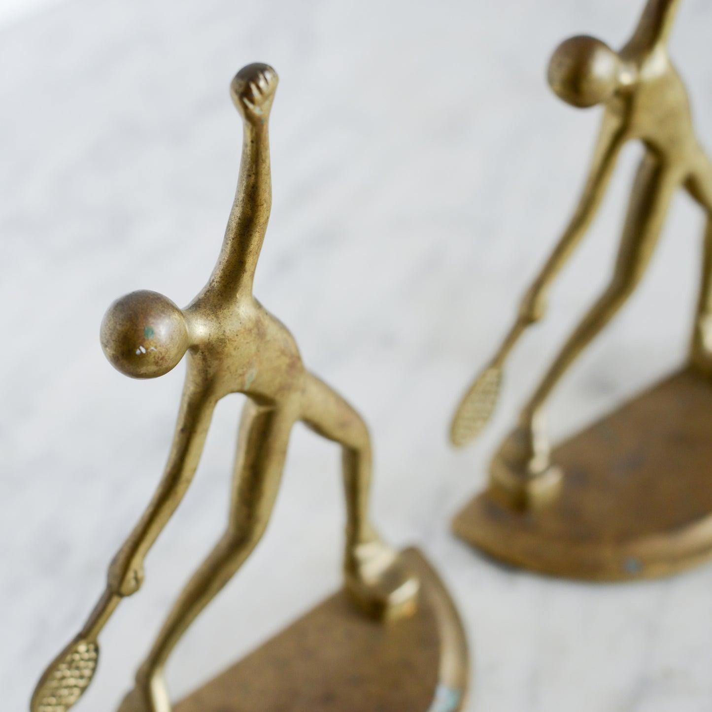 Vintage Brass Tennis Bookends
