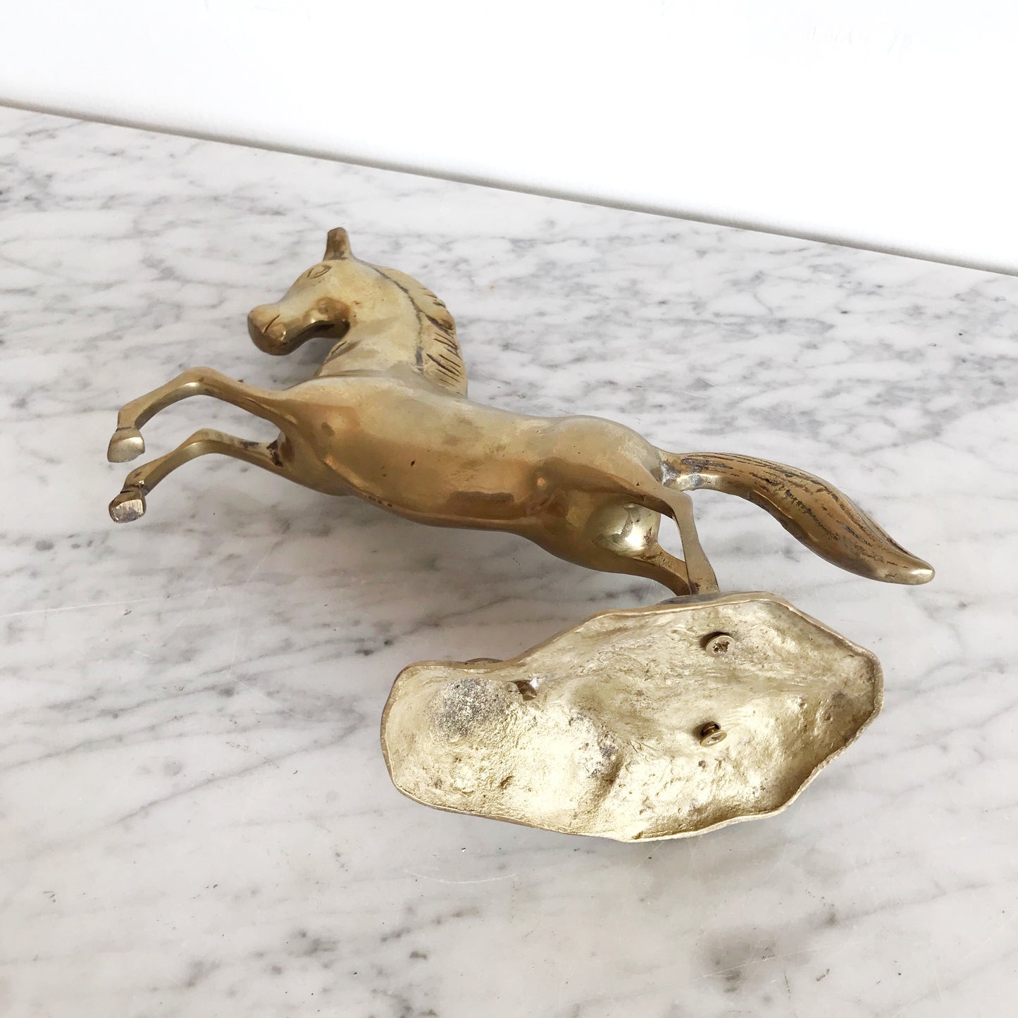 Large Vintage Brass Horse, 10”