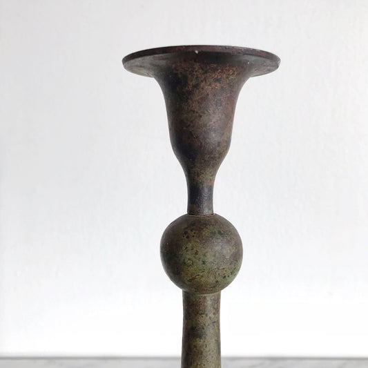 X-Tall Vintage Candle Holder with Patina