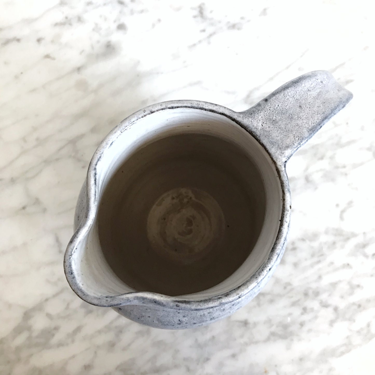 Vintage Blue "Dipped" Pottery Pitcher