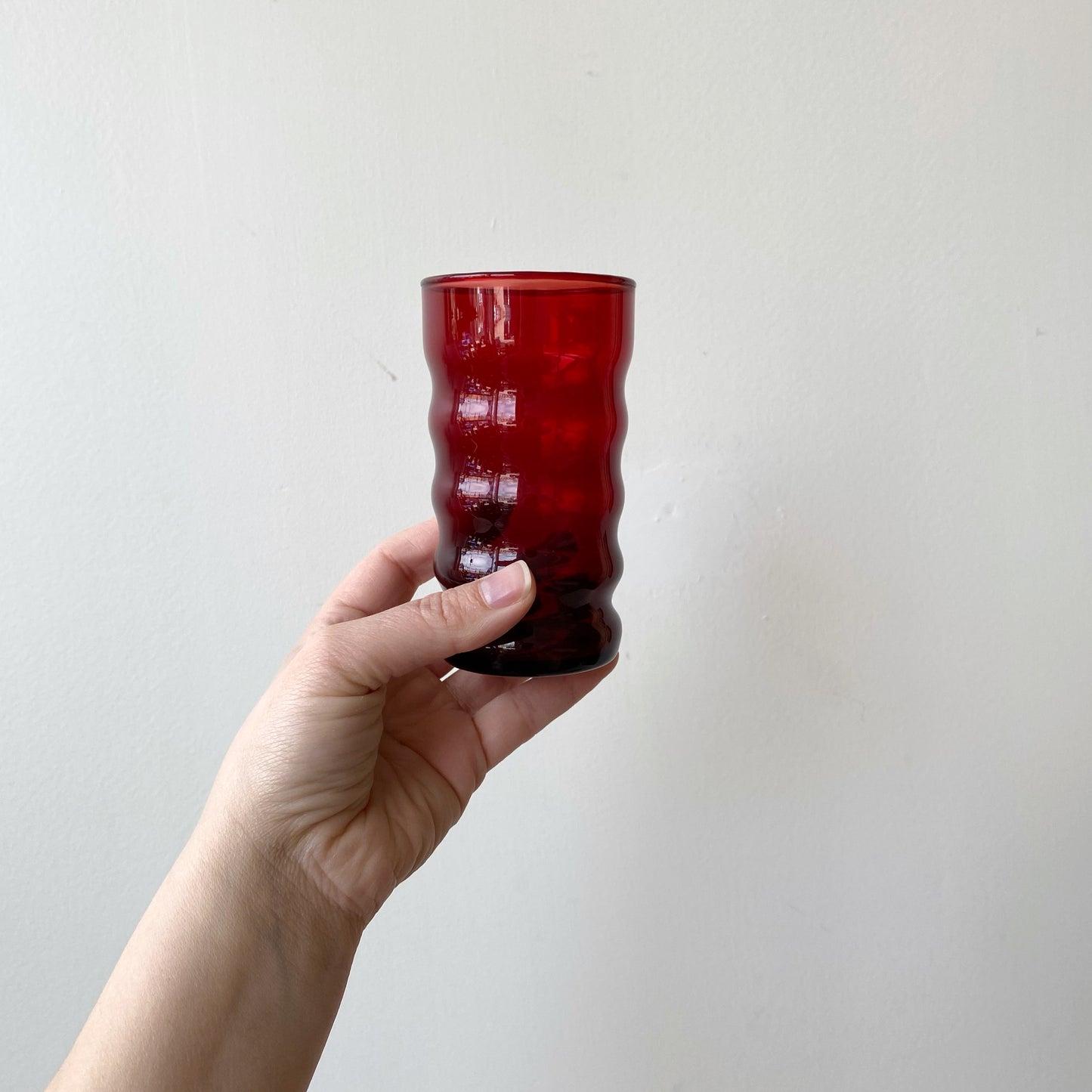 Set of 4 Vintage Red “Bubble” Glasses
