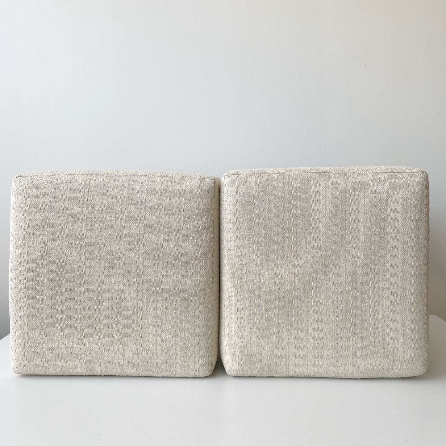 Pair of Vintage Upholstered Parsons Stools by Drexel