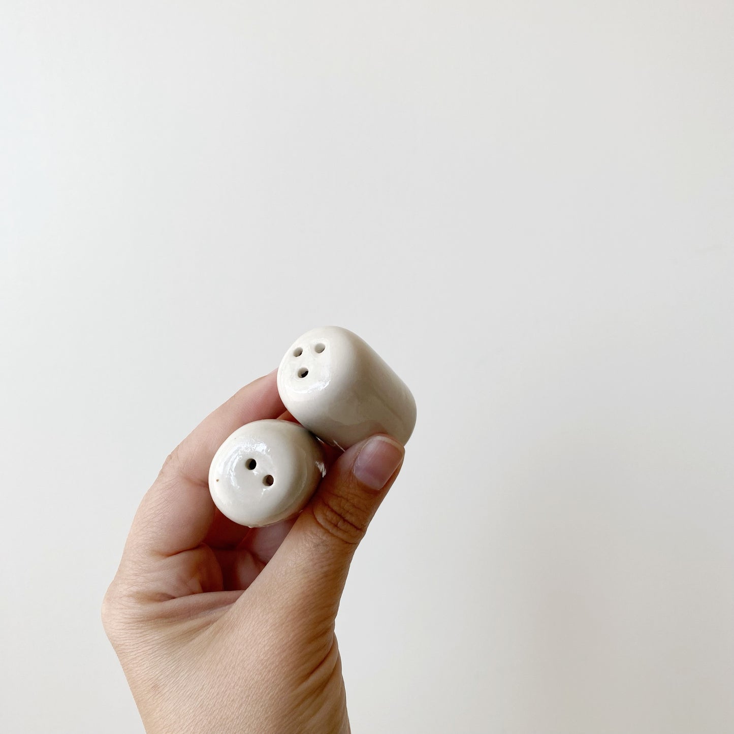 Itty-Bitty Vintage Stoneware Salt + Pepper Set