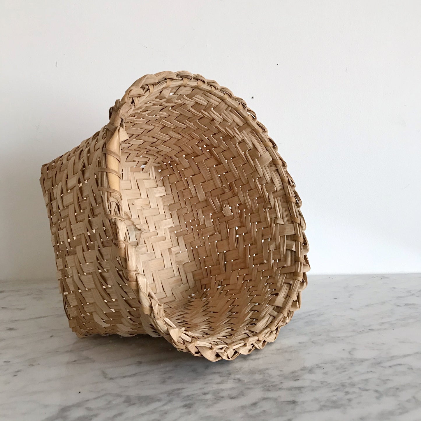 Vintage Natural Woven Basket, Ecuador