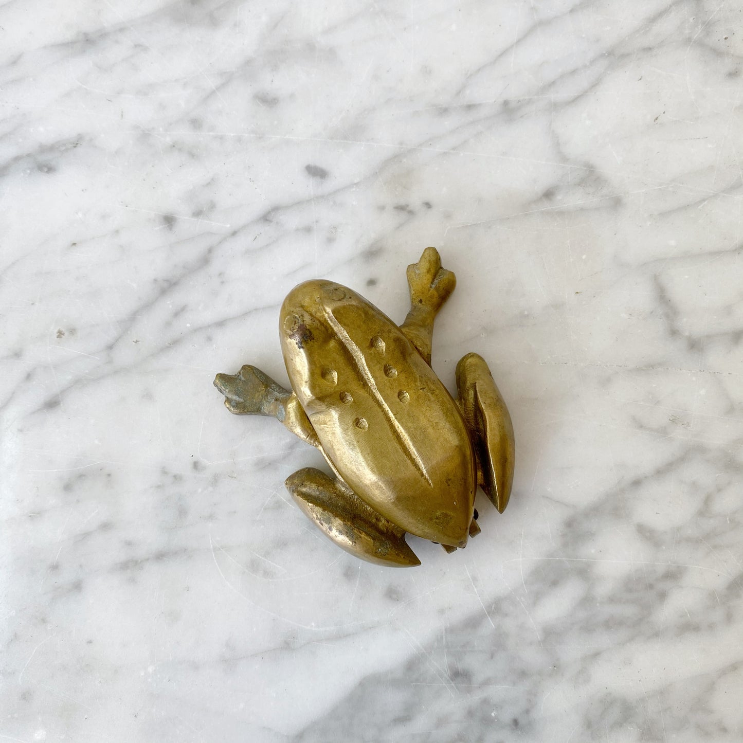 Vintage Brass Frog Trinket Box