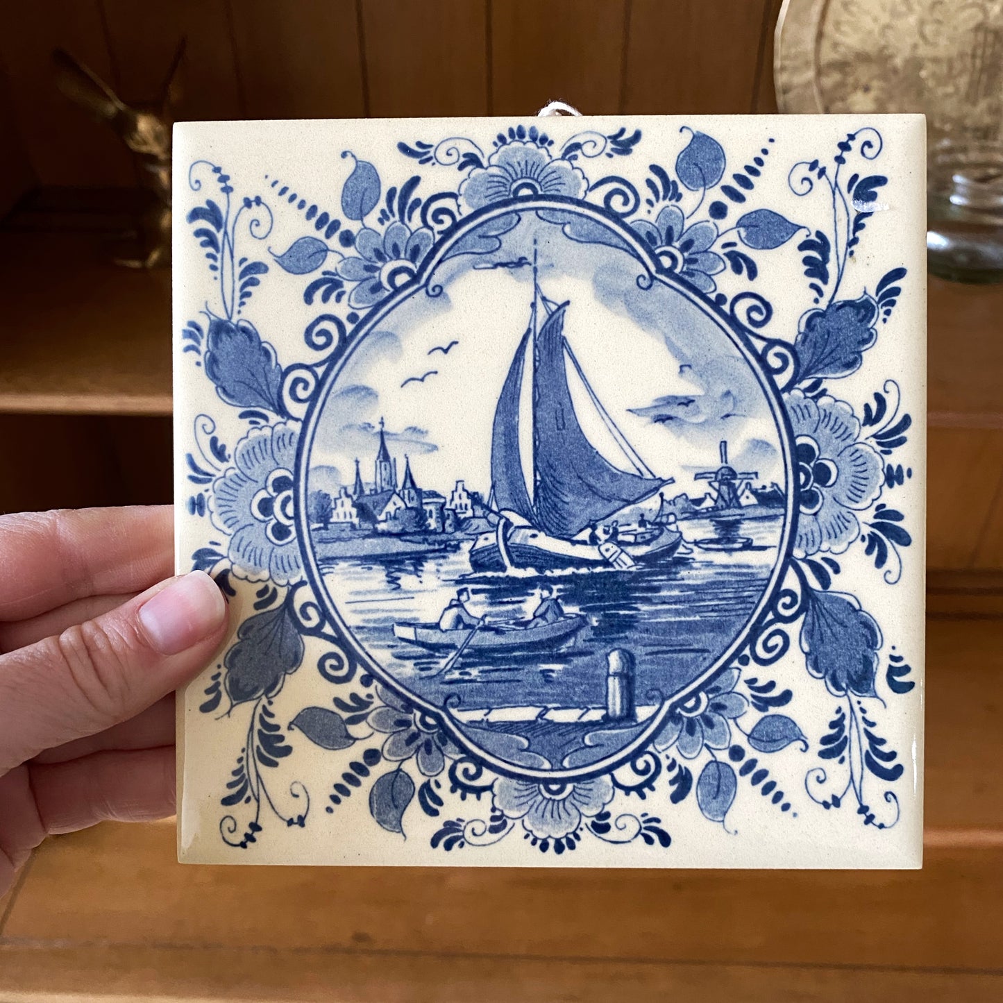 Vintage Blauw Delft Tile, Holland (Choose)