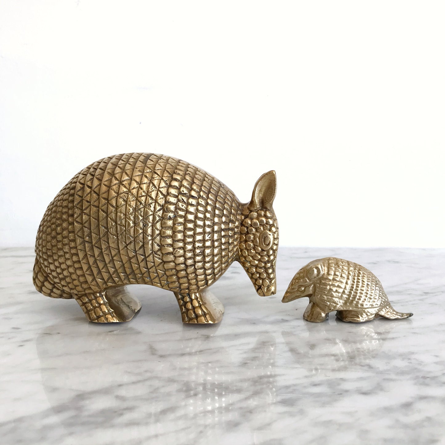 RESERVED: XL Vintage Brass Armadillo Bookend / Doorstop