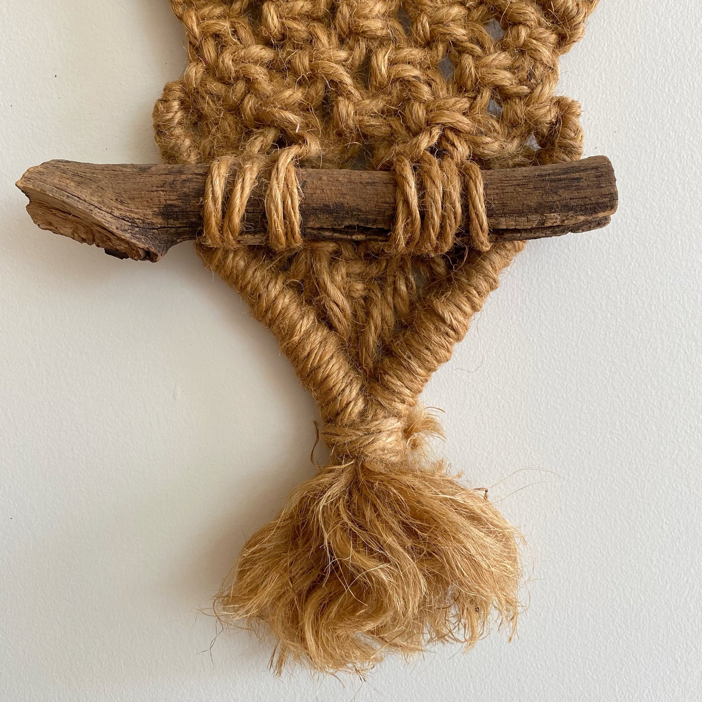Large Vintage Woven Macrame Owl