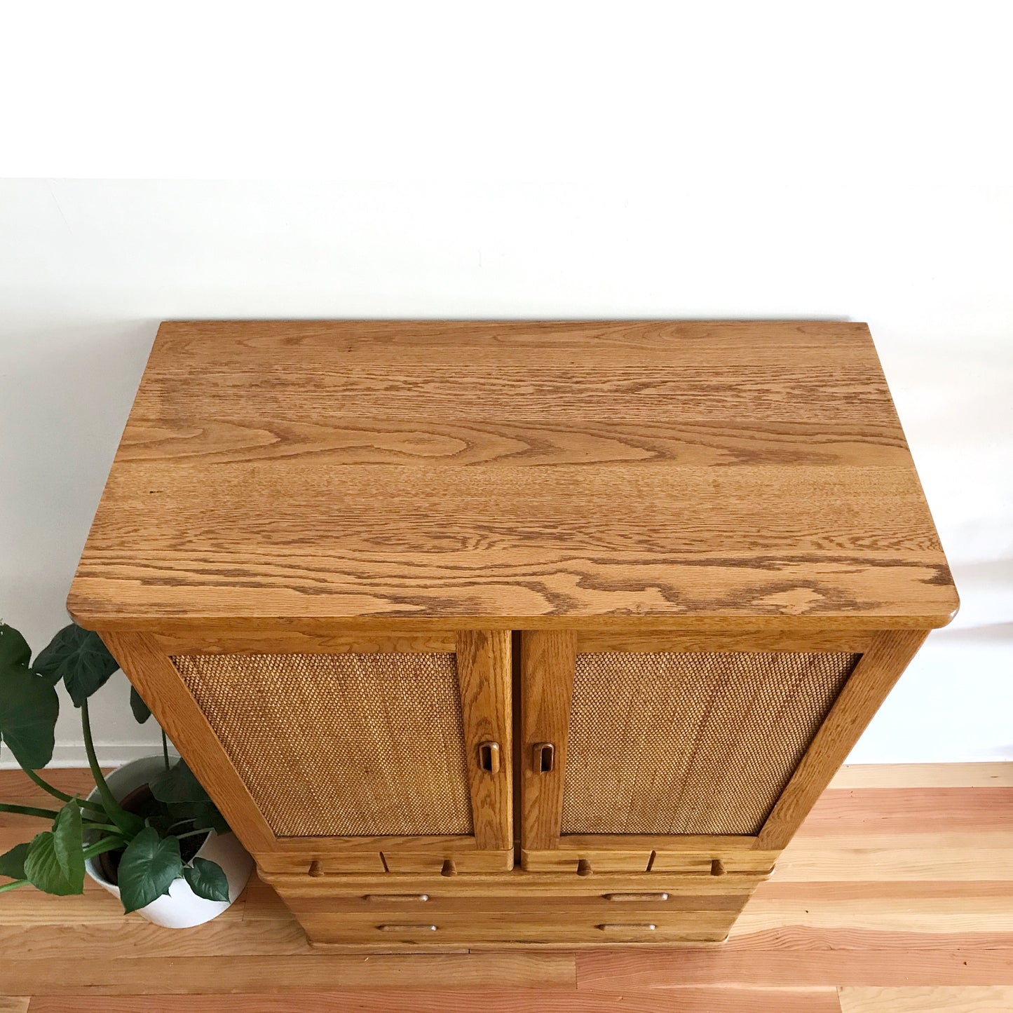 Vintage Oak Dresser with Caning