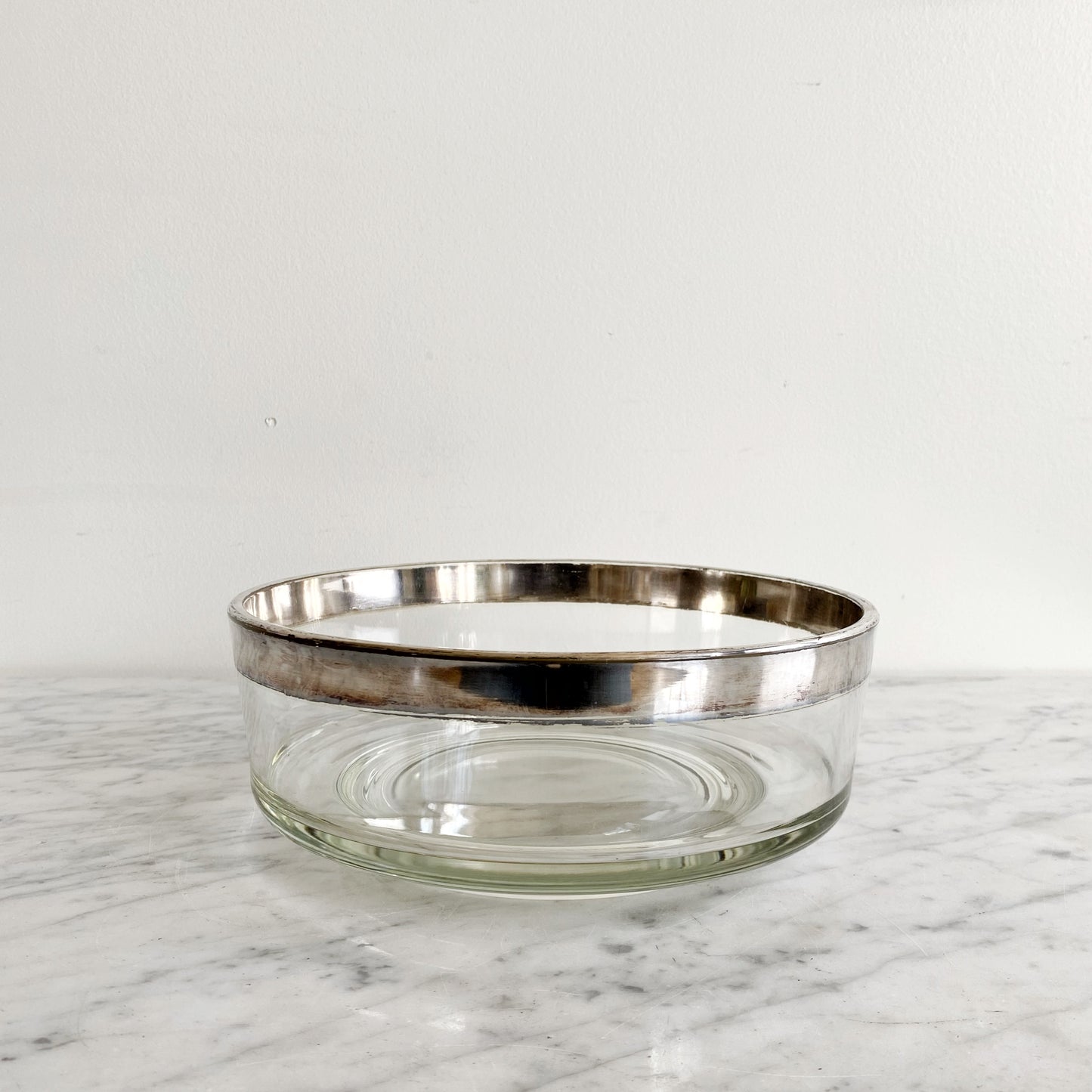 Mid Century Modern Glass Serving Bowl, 8.75"