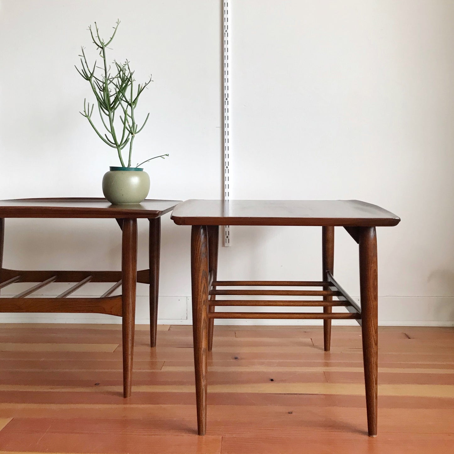 PAIR of Vintage Walnut End Tables, Leo Jiranek for Bassett