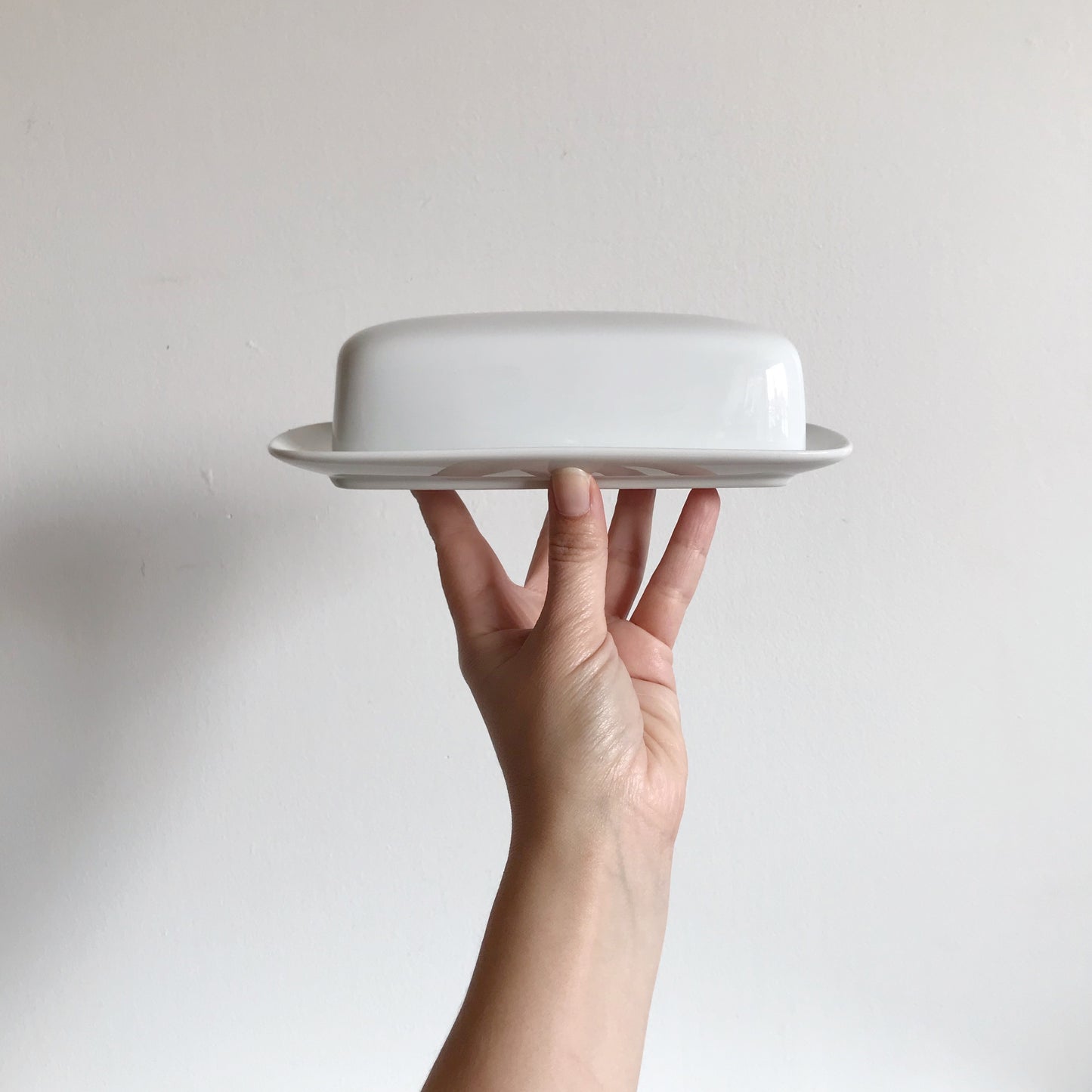 Classic White Ceramic Butter Dish